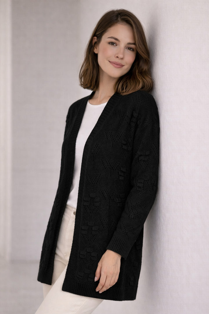 BNG Women Yazlık Pamuk Hırka R4551 Siyah - Delicias