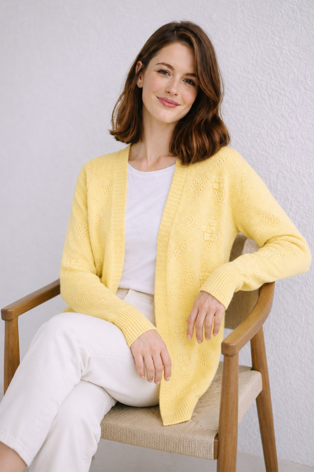 BNG Women Yazlık Pamuk Hırka R4551 Limon Sarısı - Richmond