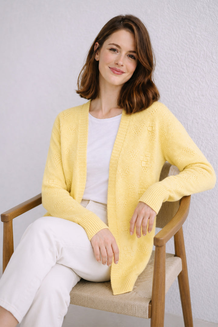 BNG Women Yazlık Pamuk Hırka R4551 Limon Sarısı - Richmond