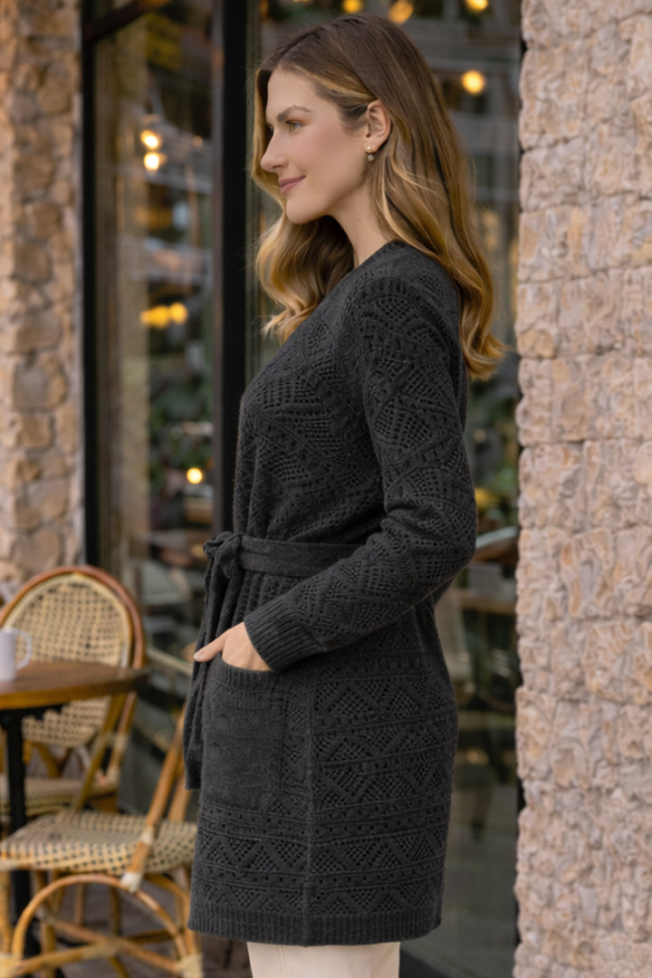 BNG Women Yazlık Pamuk Hırka R4348 Antrasit - Ludwigsburg