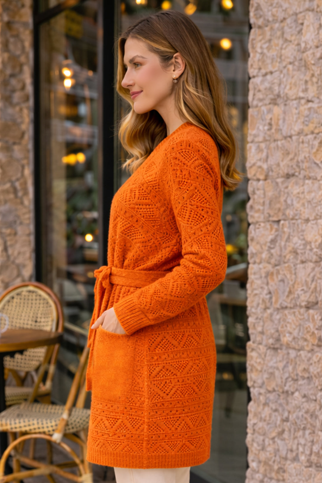 BNG Women Yazlık Pamuk Hırka R4348 Oranj - Odivelas