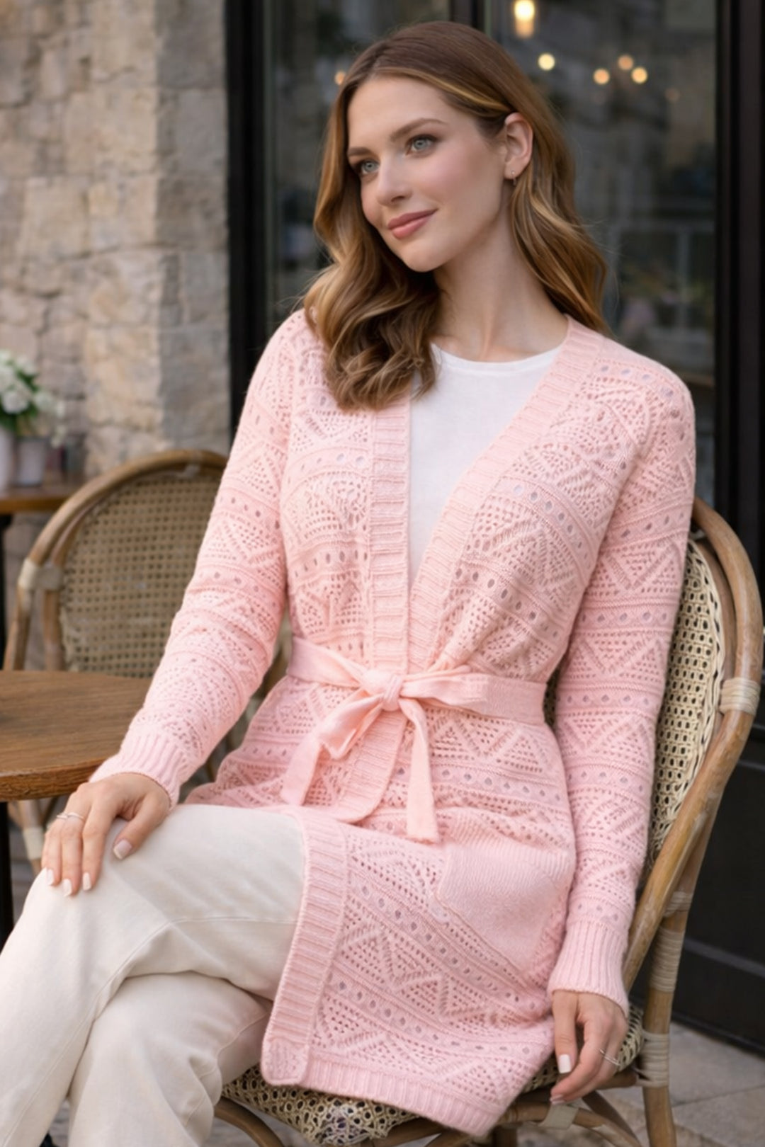 BNG Women Yazlık Pamuk Hırka R4348 Pembe - Wakefield