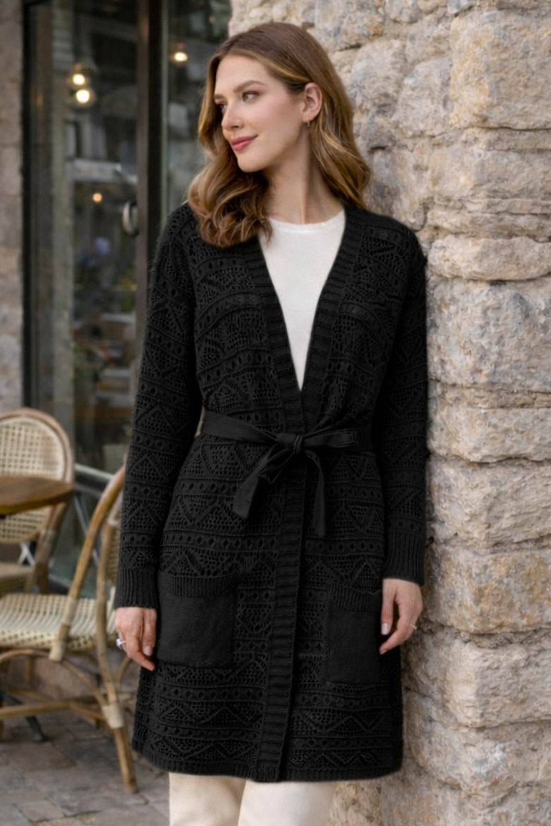 BNG Women Yazlık Pamuk Hırka R4348 Siyah - Fullerton