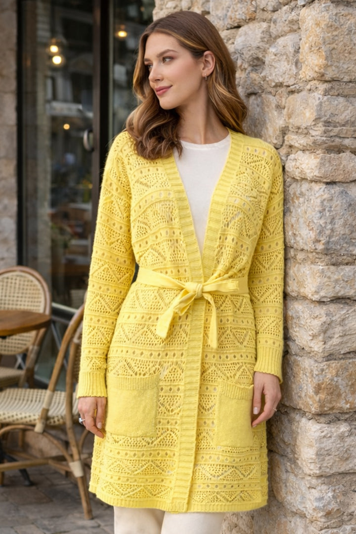 BNG Women Yazlık Pamuk Hırka R4348 Limon Sarısı - Rubí