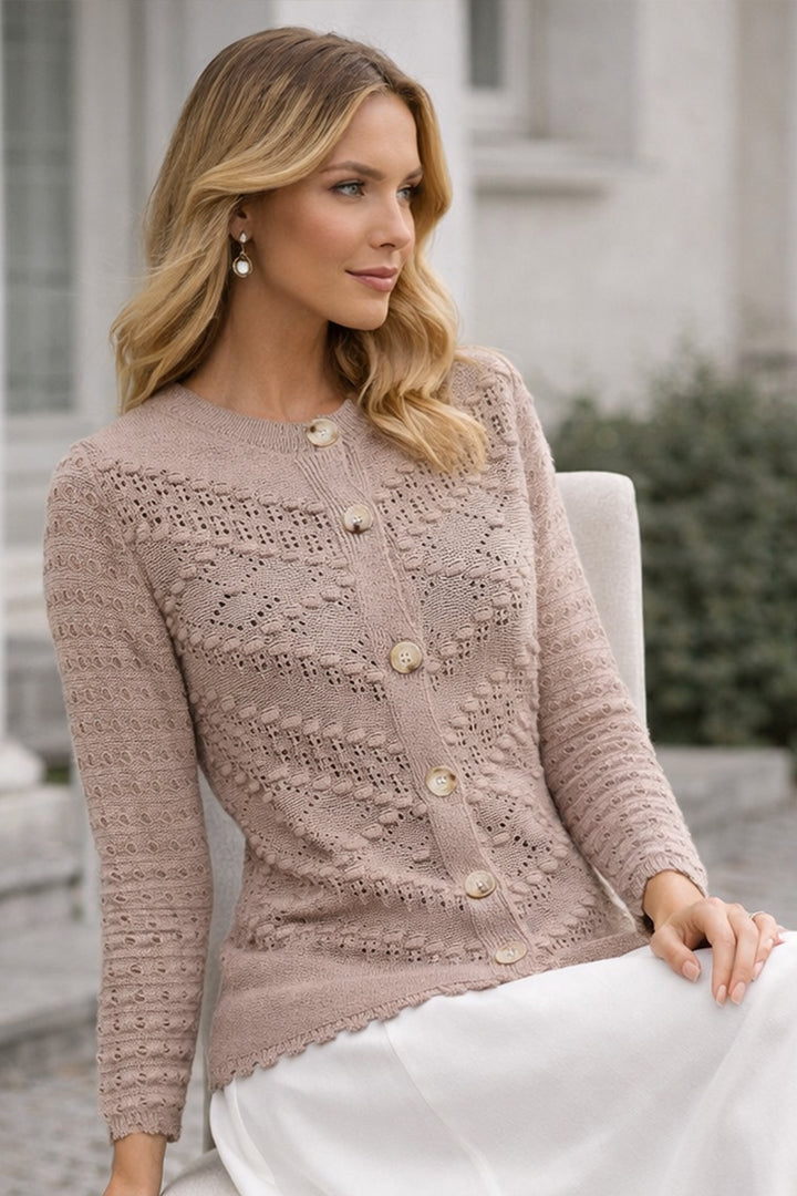 BNG Women Yazlık Pamuk Hırka R4542 Bej - Fairfield