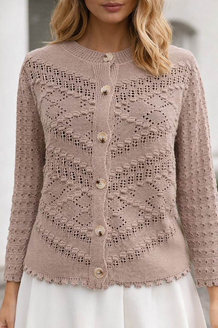 BNG Women Yazlık Pamuk Hırka R4542 Bej - Fairfield
