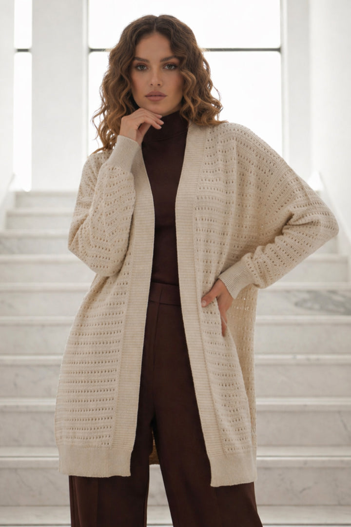 BNG Women Yazlık Pamuk Hırka R7193 Bej - Portugalete