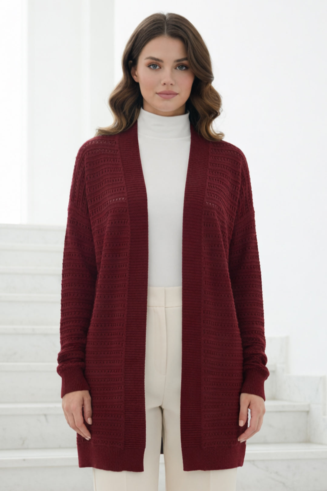 BNG Women Yazlık Pamuk Hırka R7193 Bordo - Esch-sur-Alzette