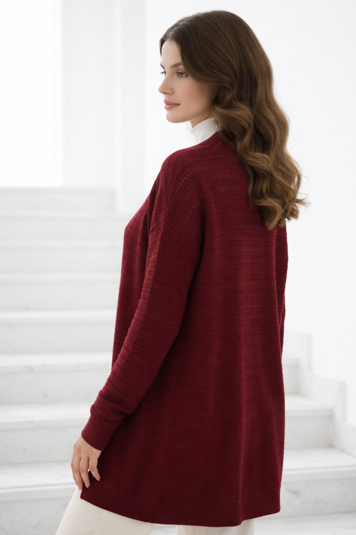 BNG Women Yazlık Pamuk Hırka R7193 Bordo - Esch-sur-Alzette