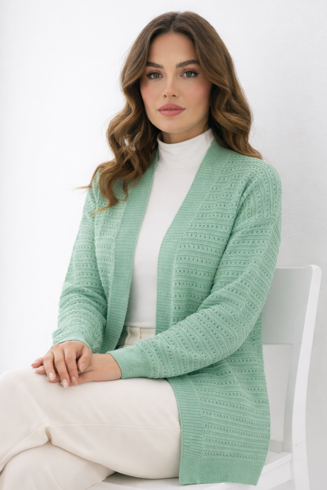BNG Women Yazlık Pamuk Hırka R7193 Çağla - Valle de Santiago