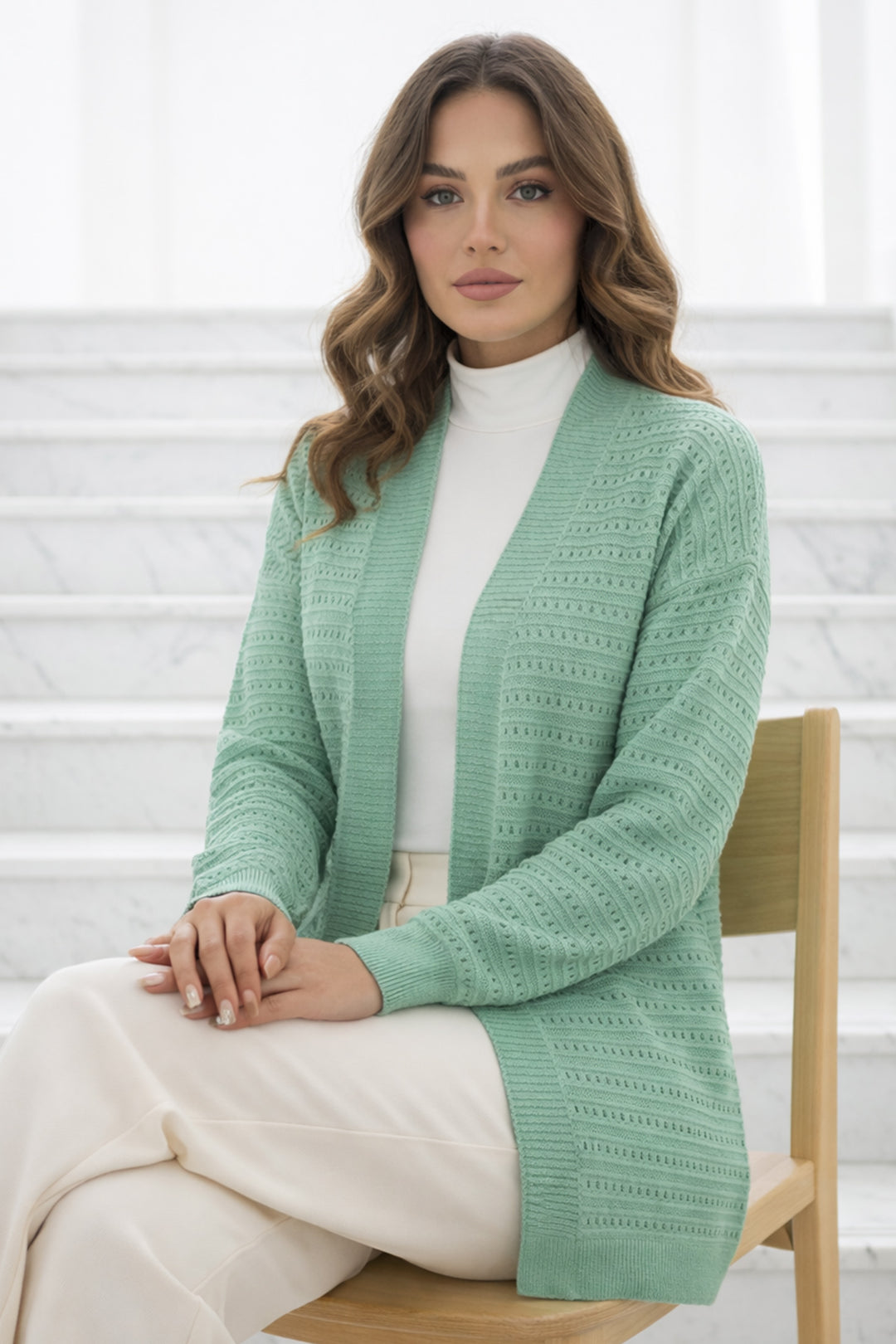 BNG Women Yazlık Pamuk Hırka R7193 Çağla - Valle de Santiago
