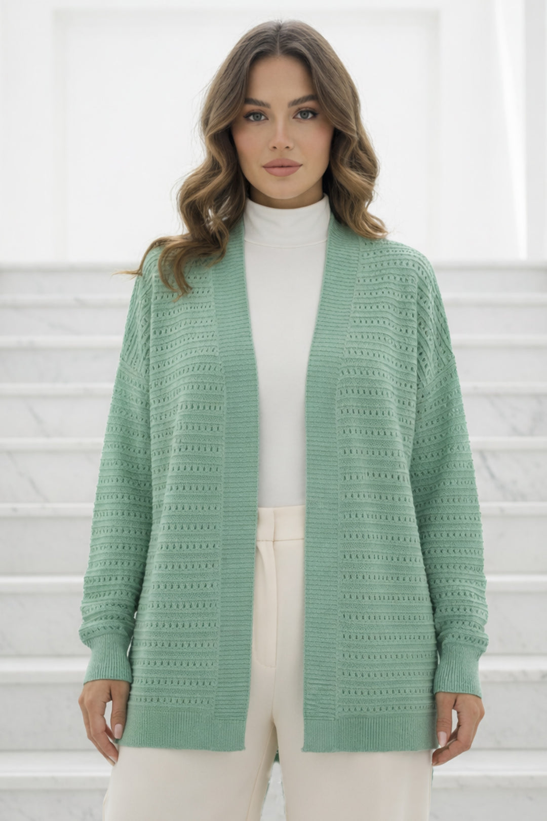 BNG Women Yazlık Pamuk Hırka R7193 Çağla - Valle de Santiago