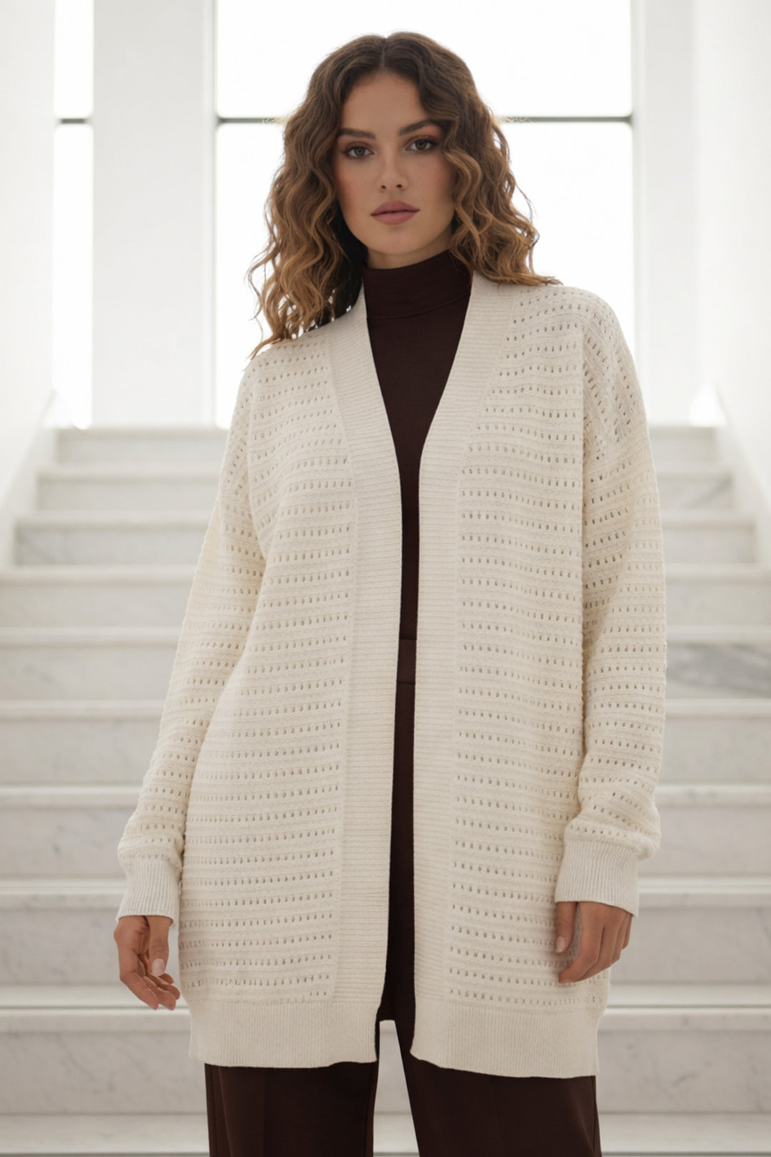BNG Women Yazlık Pamuk Hırka R7193 Ekru - Raleigh
