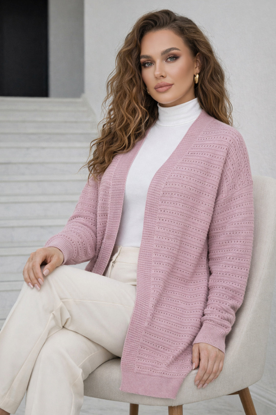 BNG Women Yazlık Pamuk Hırka R7193 Gül - Alcalá de Henares