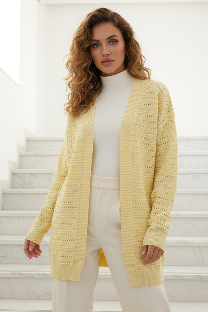 BNG Women Yazlık Pamuk Hırka R7193 Limon Sarısı - Manassas