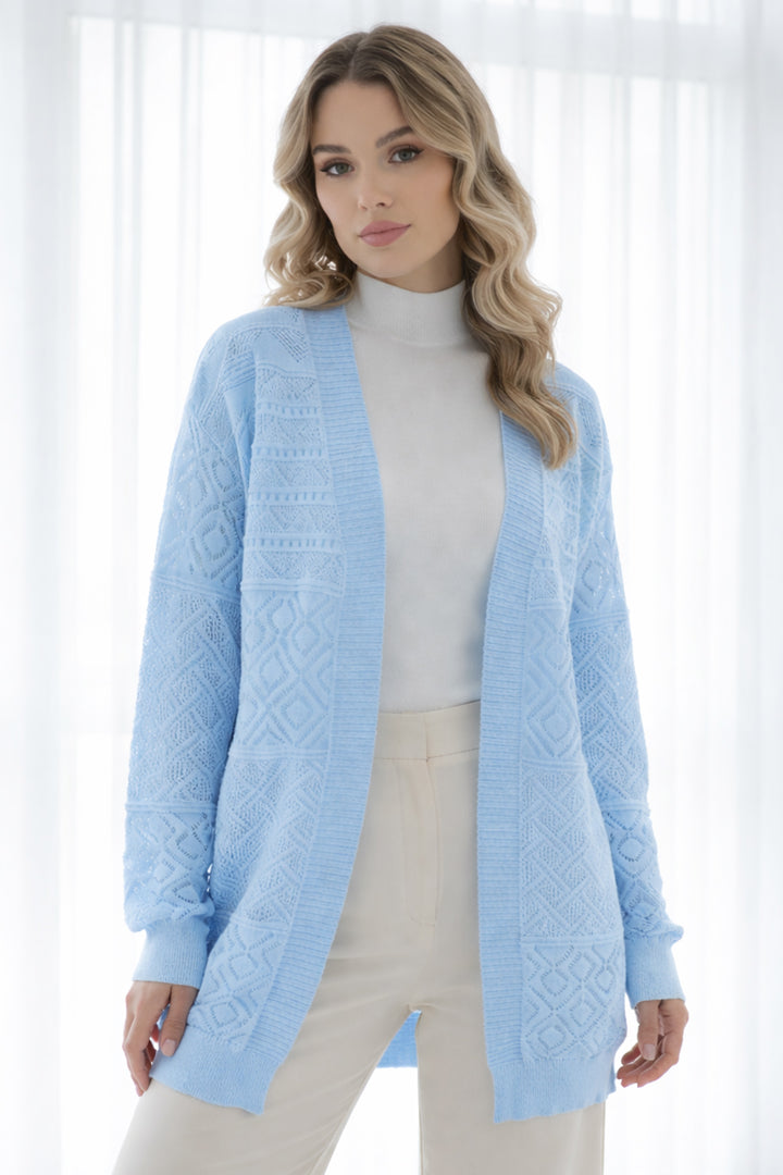 BNG Women Yazlık Pamuk Hırka R7203 Bebe Mavisi - Pine Hills