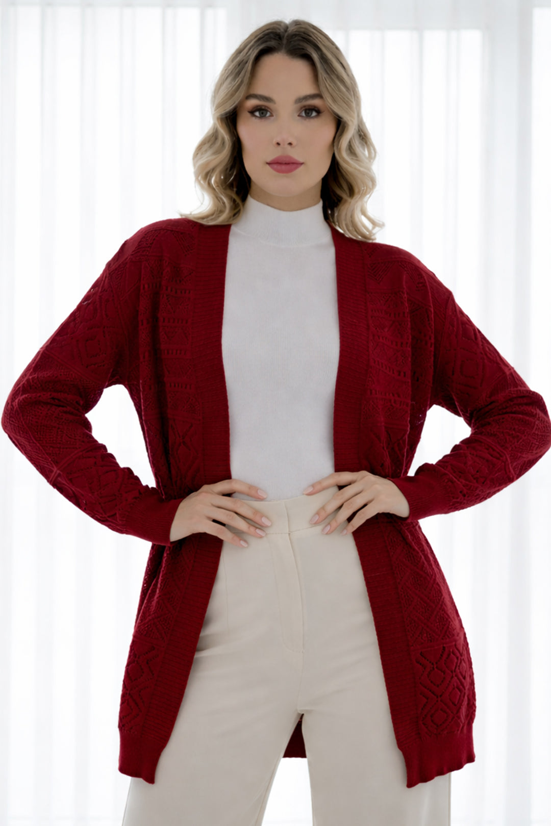BNG Women Yazlık Pamuk Hırka R7203 Bordo - Ciudad de Ceuta