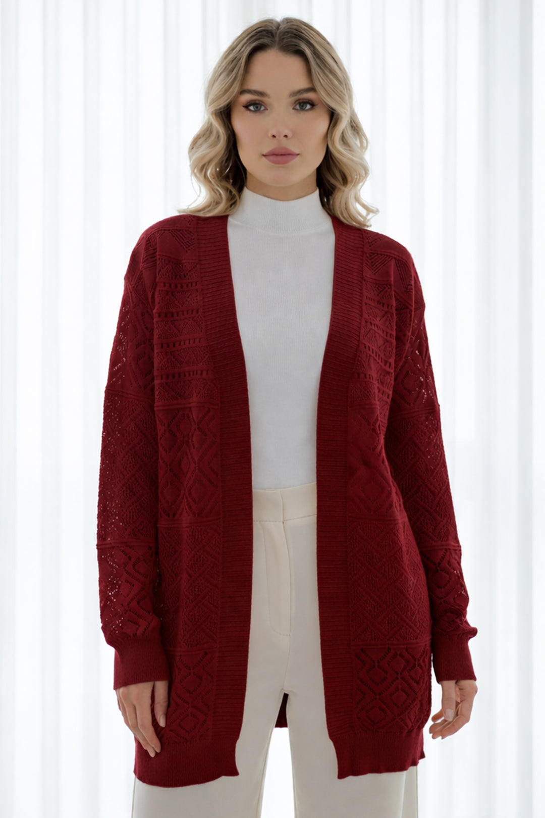 BNG Women Yazlık Pamuk Hırka R7203 Bordo - Ciudad de Ceuta