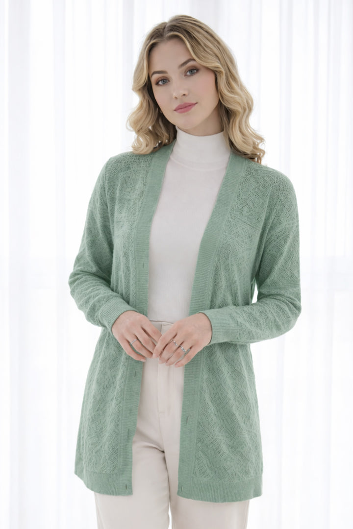 BNG Women Yazlık Pamuk Hırka R7203 Çağla - San Jacinto