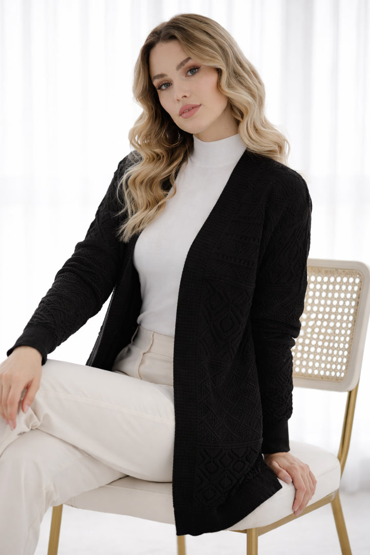 BNG Women Yazlık Pamuk Hırka R7203 Siyah - Sankt Gallen