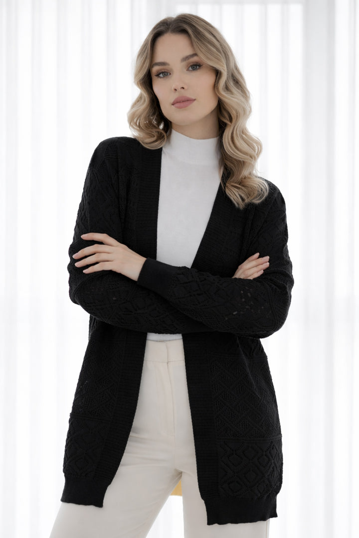 BNG Women Yazlık Pamuk Hırka R7203 Siyah - Sankt Gallen