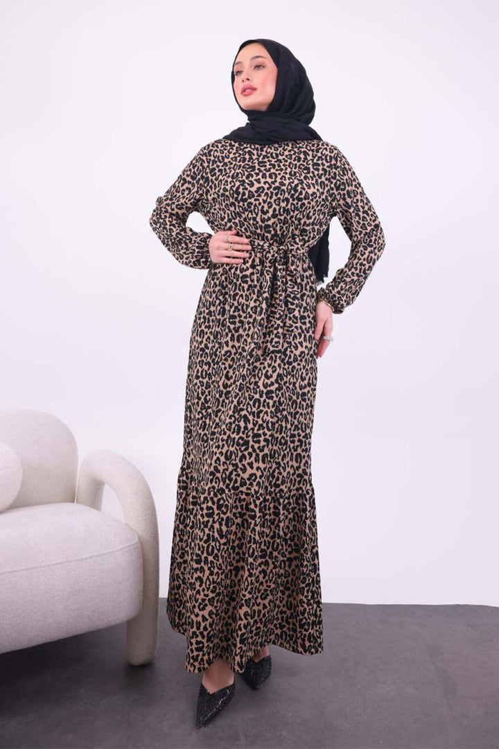 BNG Women Leopar Desenli Tesettür Elbise Leopar 4858 - Marcq-en-Baroeul