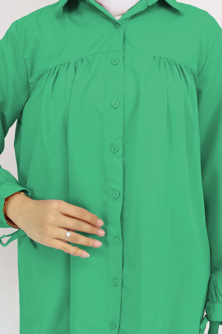 BNG Women Tied Sleeve Modest Shirt Green 12030 - Hillsborough