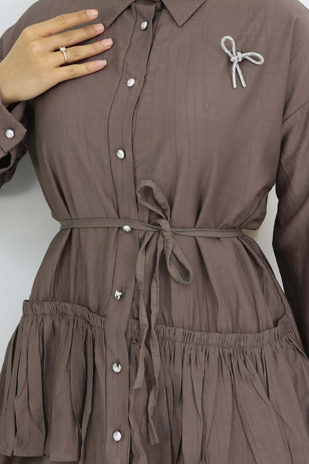 BNG Women Fırfırlı Broş Detaylı İkili Takım Vizon 4793 - St. Louis Park