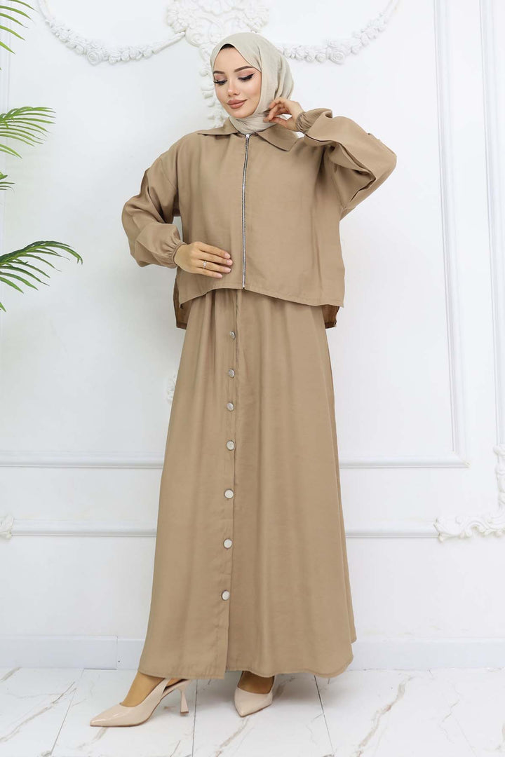 BNG Women Zippered Suit Dress Beige 4807 - Las Rozas de Madrid