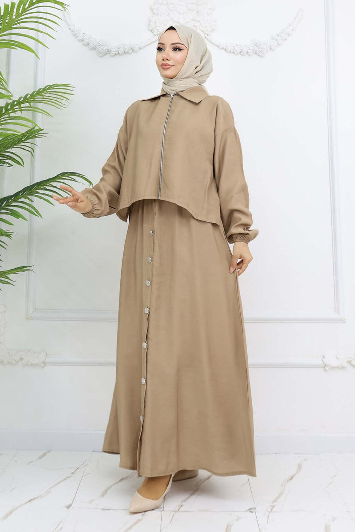 BNG Women Zippered Suit Dress Beige 4807 - Las Rozas de Madrid