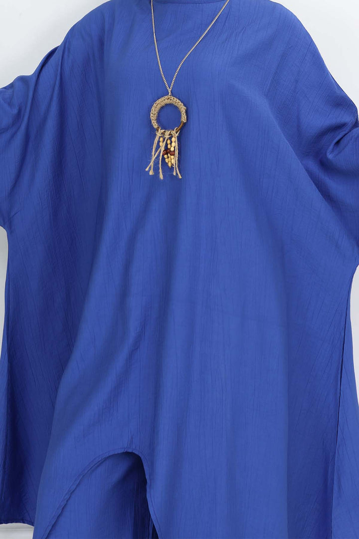 BNG Women Uzun Tunikli Salaş İkili Takım Saks Mavisi 4765 - Temascalcingo