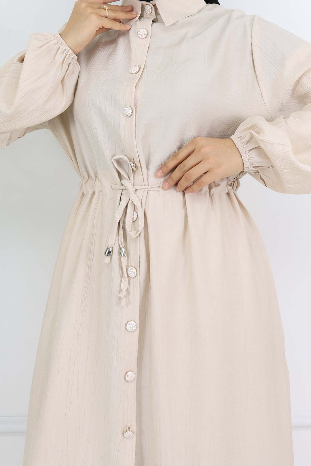 BNG Women Yandan Yırtmaç Detaylı Tunik Pantolon Takım Taş Rengi 4770 - Bowling Green