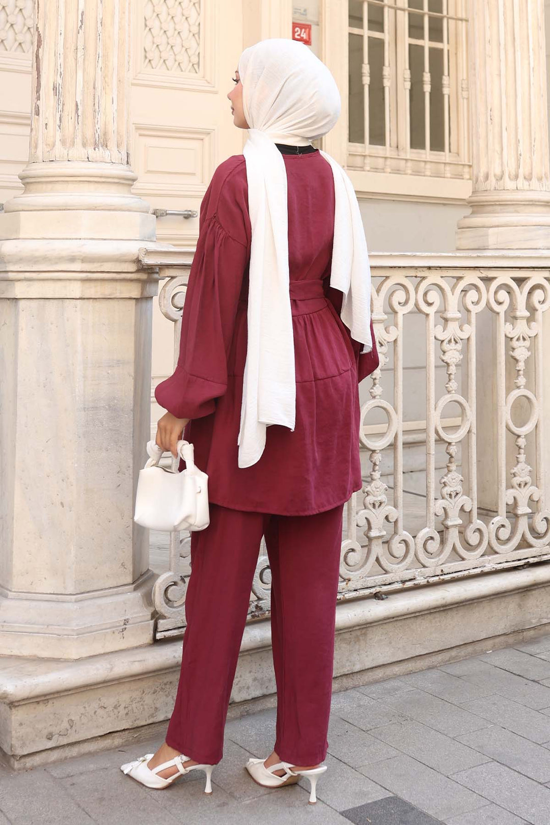 BNG Women Taş Detaylı İkili Takım Bordo 4877 - Lees Summit