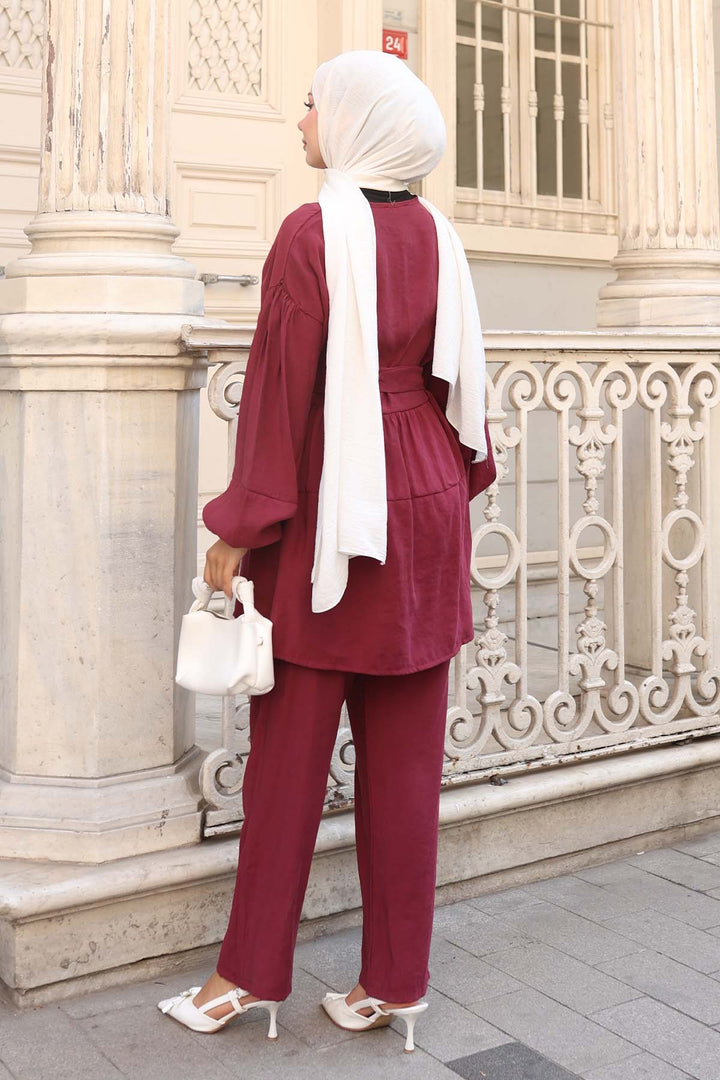 BNG Women Taş Detaylı İkili Takım Bordo 4877 - Lees Summit