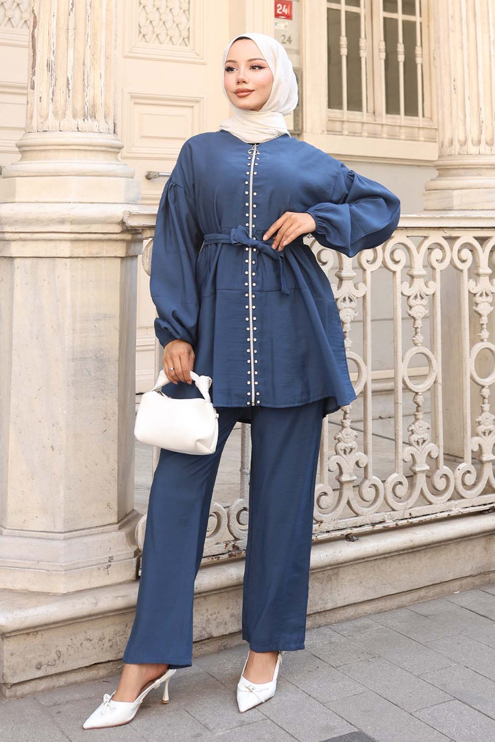 BNG Women Taş Detaylı İkili Takım İndigo 4877 - Bakhmut