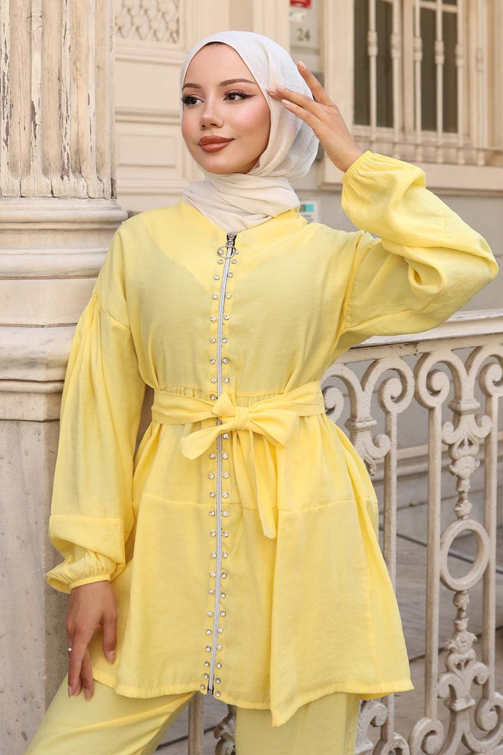 BNG Women Stone Detailed Two-Piece Yellow 4877 - Colchester