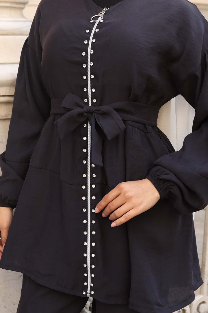 BNG Women Taş Detaylı İkili Takım Siyah 4877 - Kettering