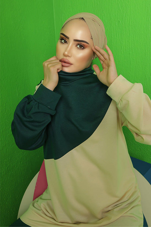 BNG Women Two-Thread Hijab Set Emerald Green - Clermont