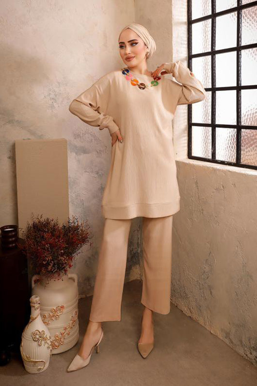 BNG Women Hijab Two-Piece Suit Stone - Clermont