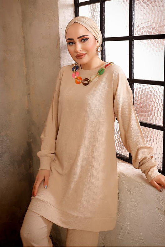 BNG Women Hijab Two-Piece Suit Stone - Clermont