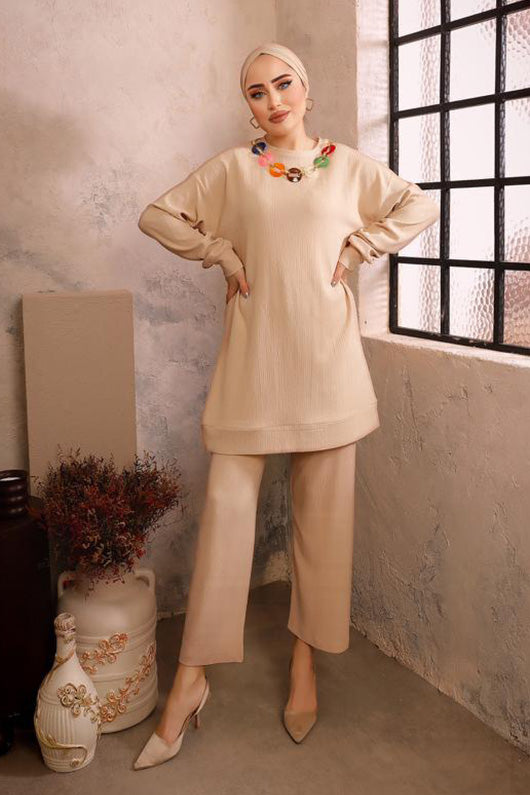 BNG Women Hijab Two-Piece Suit Stone - Clermont