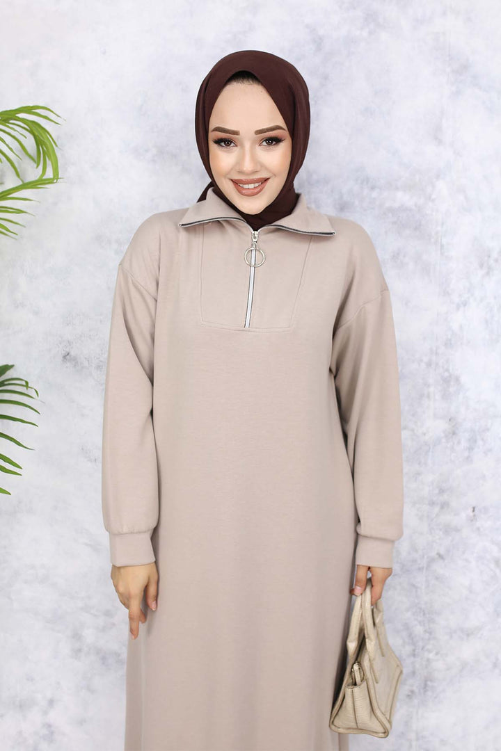 BNG Women Basic Hijab Dress - Beige 2333 - Cantù