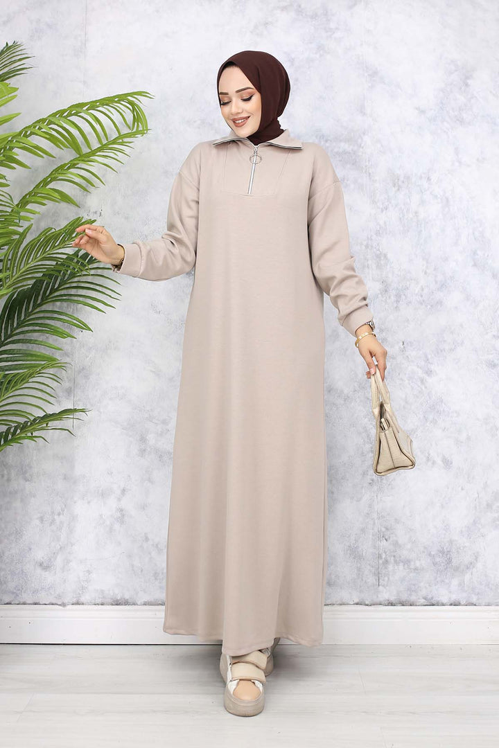 BNG Women Basic Hijab Dress - Beige 2333 - Cantù