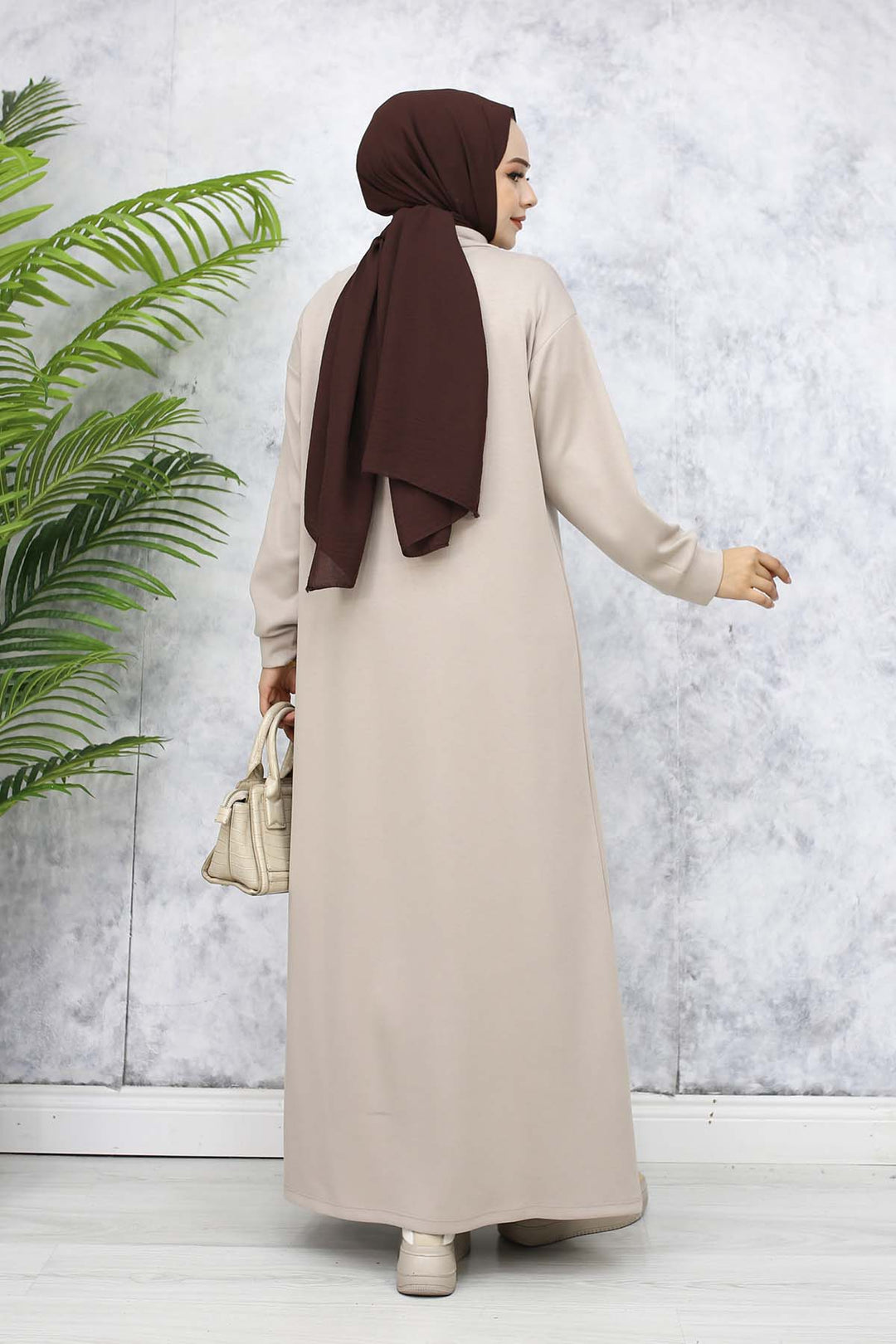 BNG Women Basic Hijab Dress - Beige 2333 - Cantù