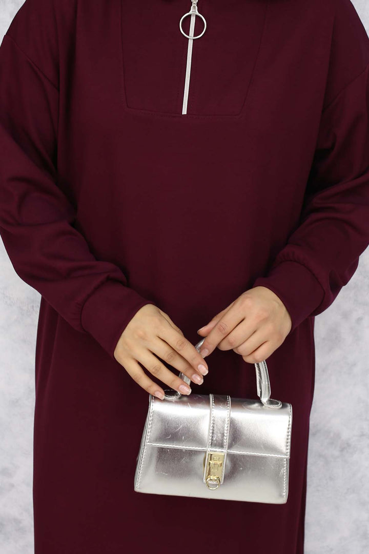 BNG Women Basic Hijab Dress - Burgundy 2333 - Longview