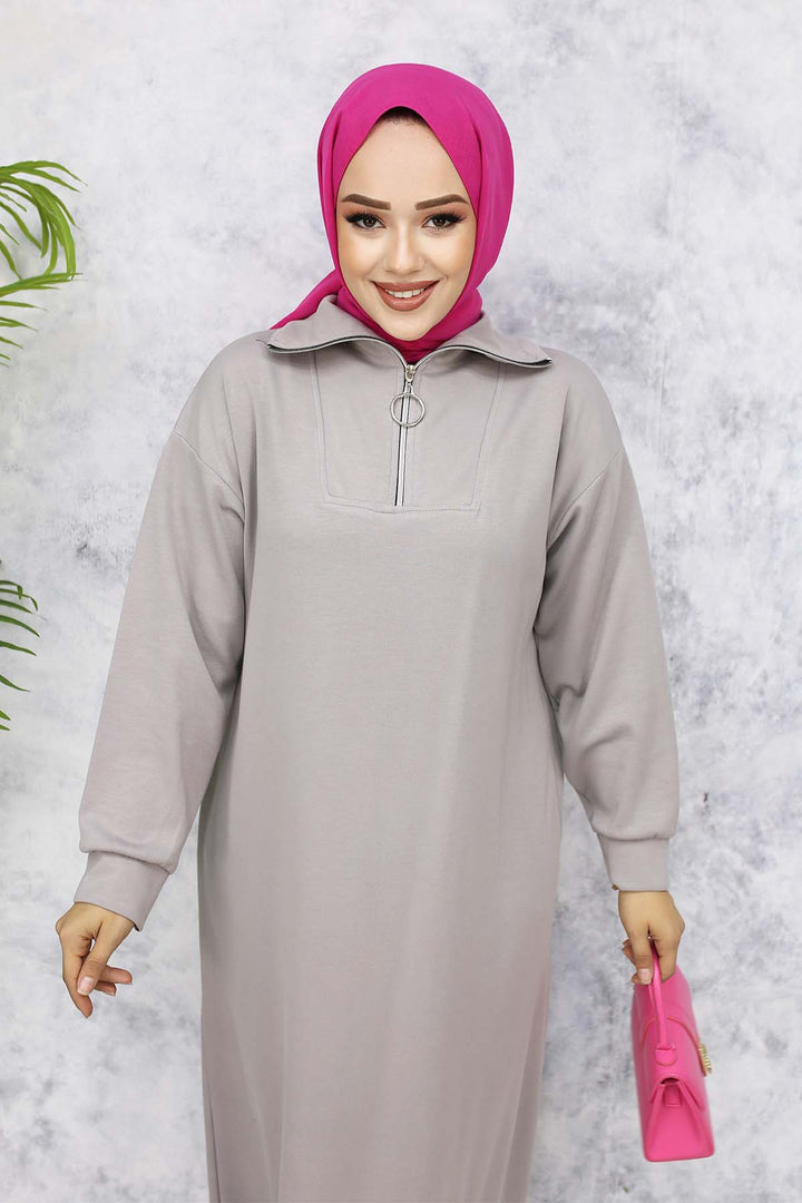 BNG Women Basic Hijab Dress - Gray 2333 - Afragola
