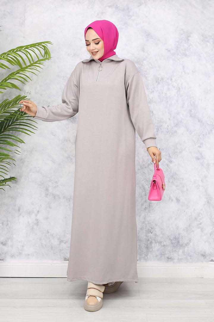 BNG Women Basic Hijab Dress - Gray 2333 - Afragola