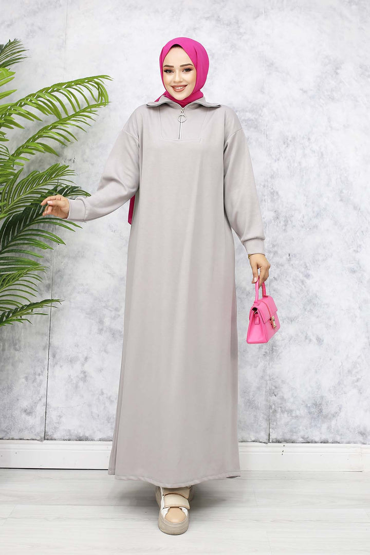 BNG Women Basic Hijab Dress - Gray 2333 - Afragola