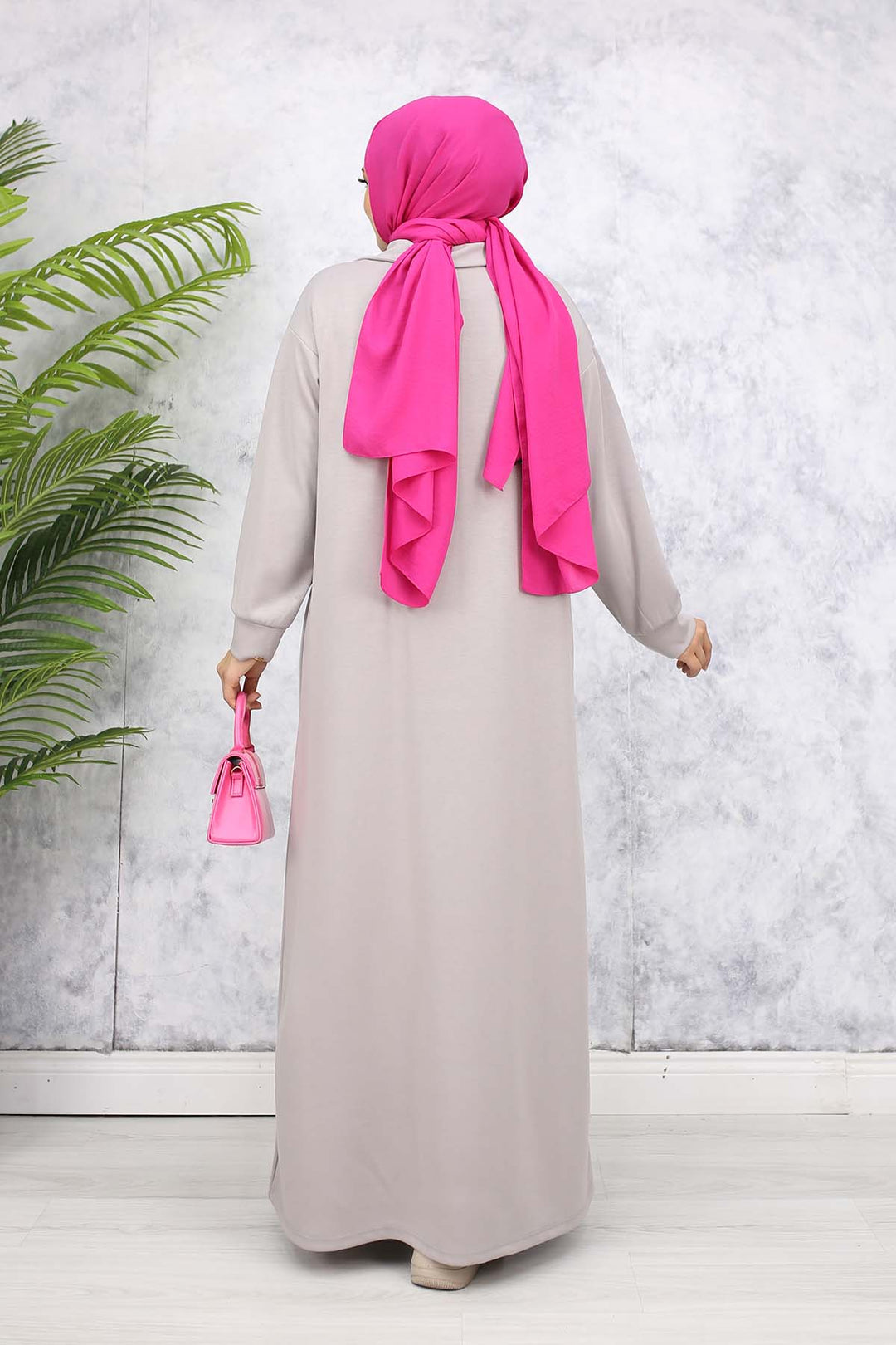 BNG Women Basic Hijab Dress - Gray 2333 - Afragola