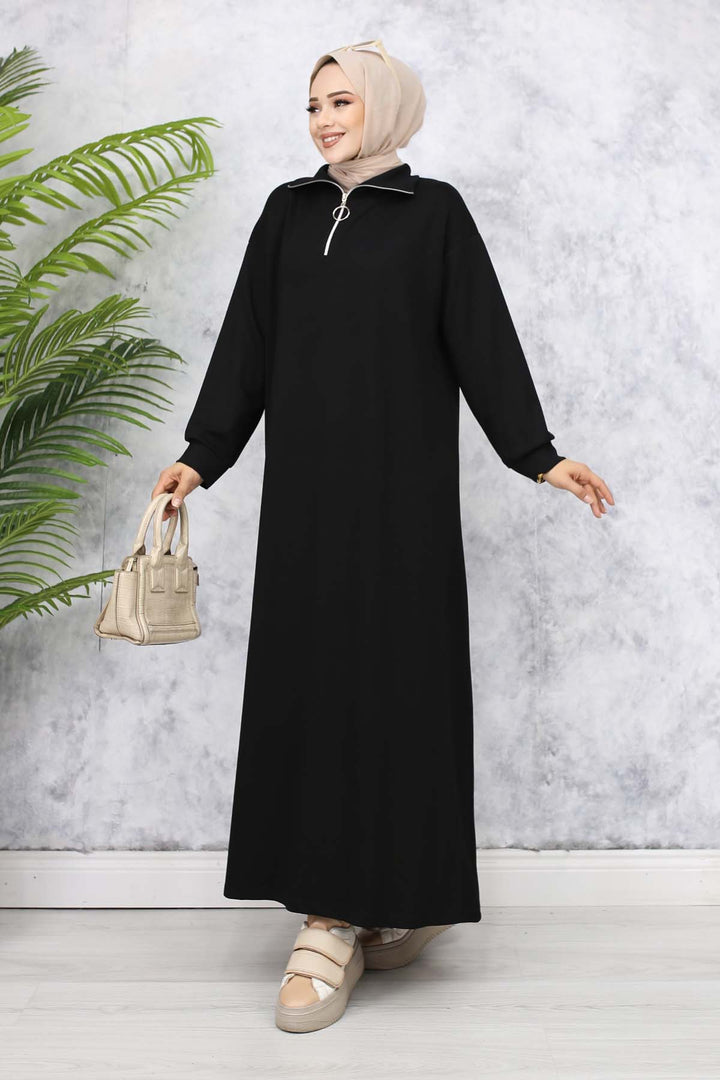 BNG Women Basic Hijab Dress - Black 2333 - Tomatlán